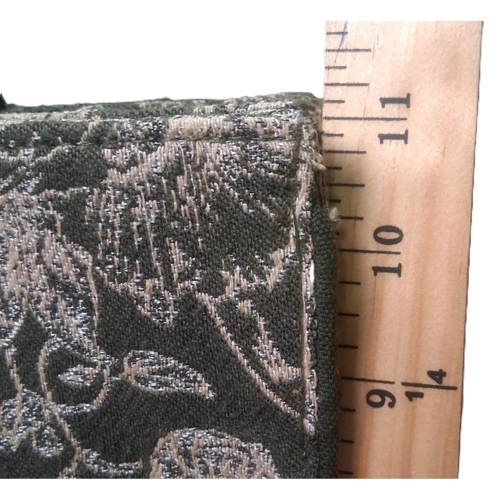 antik kraft isabella's blossom floral jacquard book tote olive green 11x15x6.5